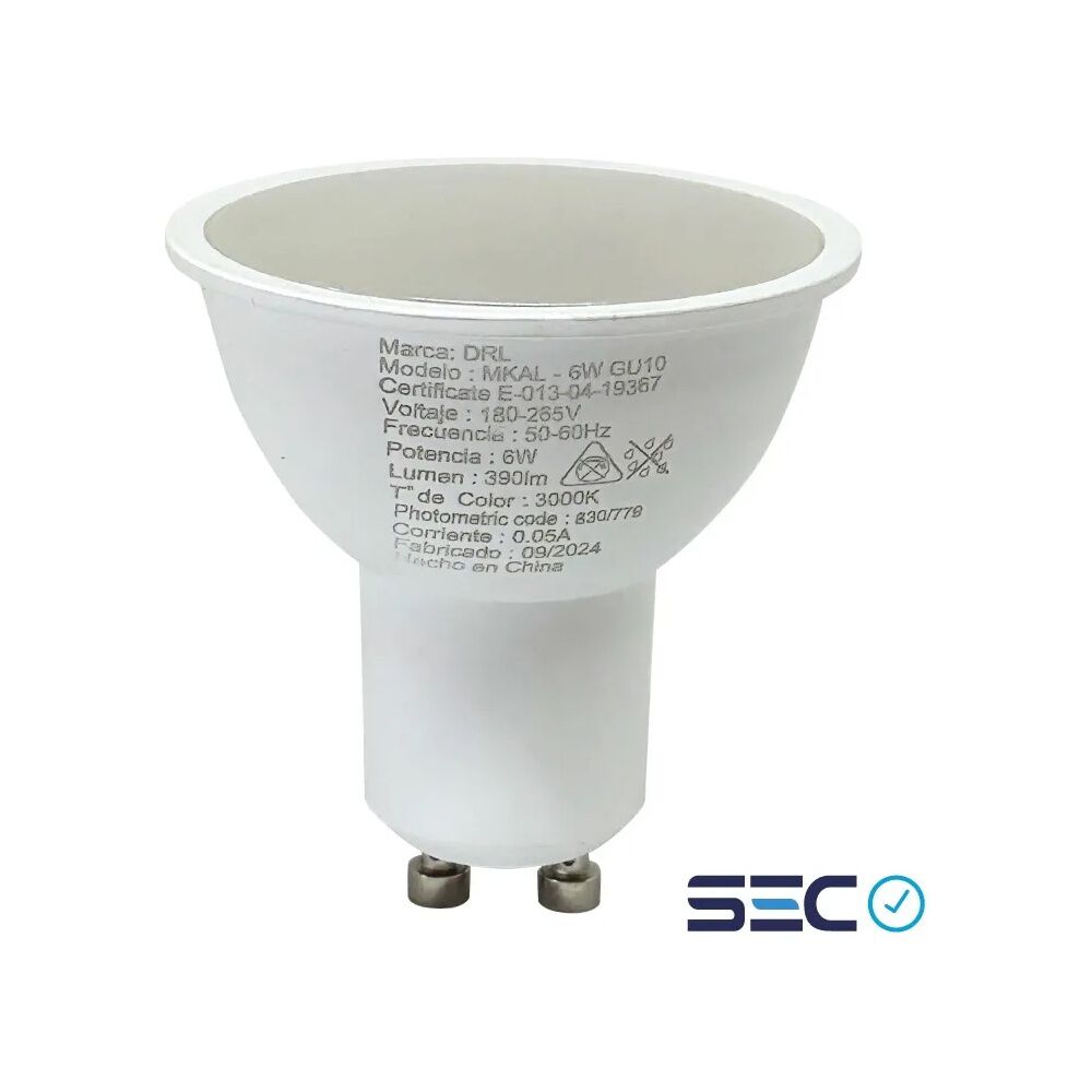 Pack 10 Ampolleta Led Gu10 Drl 6w 390lm C&aacute;lida/blanca Sec image number 10.0